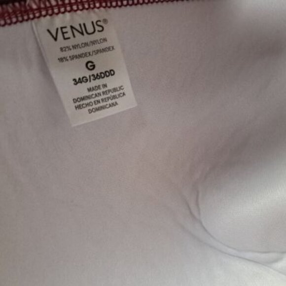 Venus Maroon Strappy Push Up Bikini Swim Top - Picture 4 of 5